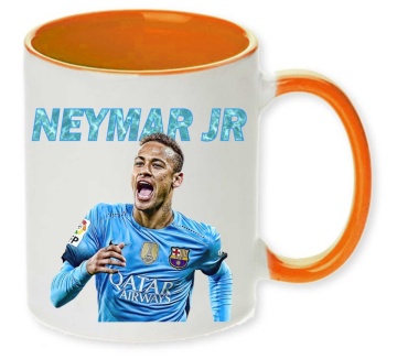 Cana personalizata cu imprimeu "Neymar jr. - 2", Portocaliu, CRD PRINT - Img 1