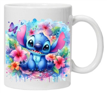 Cana personalizata cu imprimeu "STITCH - Model 3", Alb, CRD PRINT - Img 1