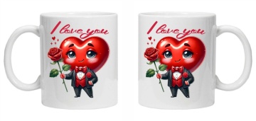 Cana personalizata cu mesajul "Te iubesc model 3", Alb, CRD PRINT - Img 2