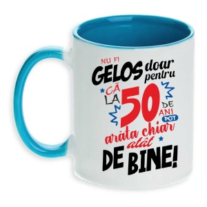 Cana personalizata "nu fi gelos,"Albastru",CRD PRINT - Img 1