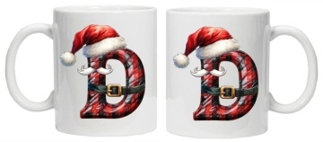Cana personalizata cu imprimeu de iarna 2 "litera D", Alb, CRD PRINT - Img 6