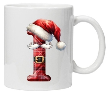 Cana personalizata cu imprimeu de iarna 2 "litera I", Alb, CRD PRINT