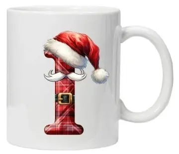 Cana personalizata cu imprimeu de iarna 2 "litera I", Alb, CRD PRINT