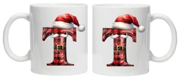 Cana personalizata cu imprimeu de iarna 2 "litera T", Alb, CRD PRINT - Img 3