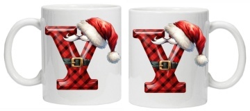 Cana personalizata cu imprimeu de iarna 2 "litera Y", Alb, CRD PRINT - Img 3