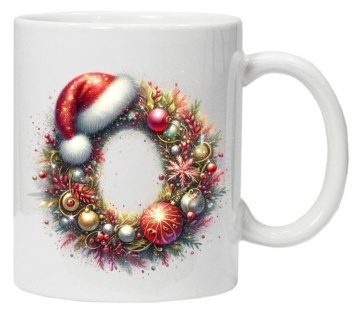 Cana personalizata cu imprimeu de iarna 3 "litera O", Alb, CRD PRINT
