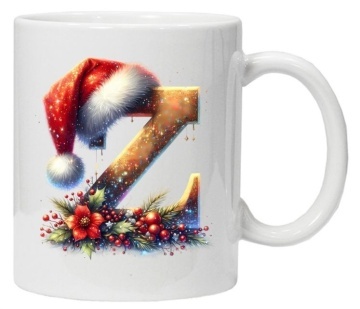 Cana personalizata cu imprimeu de iarna 3 "litera Z", Alb, CRD PRINT - Img 6