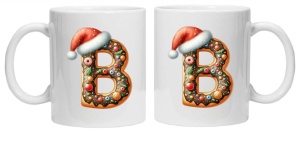 Cana personalizata cu imprimeu de iarna "litera B", Alb, CRD PRINT - Img 3