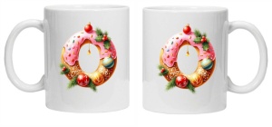 Cana personalizata cu imprimeu de iarna "litera O", Alb, CRD PRINT - Img 3