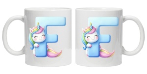 Cana personalizata cu imprimeu "litera F", Alb, CRD PRINT - Img 3