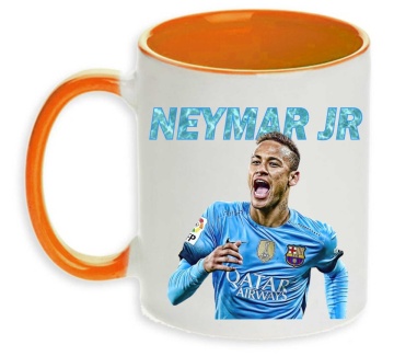 Cana personalizata cu imprimeu "Neymar jr. - 2", Portocaliu, CRD PRINT - Img 2