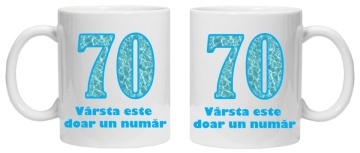 Cana personalizata cu imprimeu "varsta este doar un numar - 70", CRD PRINT - Img 3