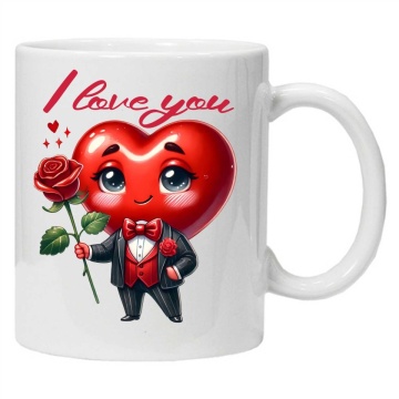Cana personalizata cu mesajul "Te iubesc model 3", Alb, CRD PRINT - Img 3