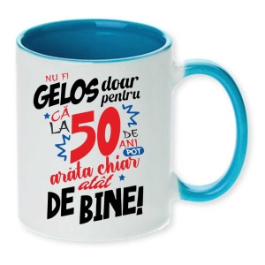 Cana personalizata "nu fi gelos,"Albastru",CRD PRINT - Img 2