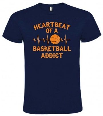 Tricou personalizat "Heartbeat of a basketball addict" , CRD PRINT