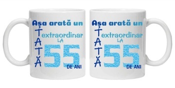 Cana inscriptionata cu textul "Asa arata un tata extraordinar la 55 de ani", CRD PRINT - Img 2