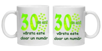 Cana personalizata cu imprimeu "30 de ani varsta este doar un numar", CRD PRINT - Img 2