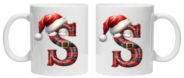 Cana personalizata cu imprimeu de iarna 2 "litera S", Alb, CRD PRINT - Img 5