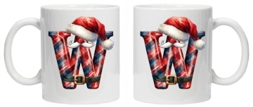Cana personalizata cu imprimeu de iarna 2 "litera W", Alb, CRD PRINT - Img 2