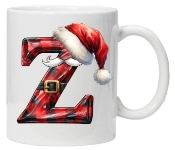 Cana personalizata cu imprimeu de iarna 2 "litera Z", Alb, CRD PRINT