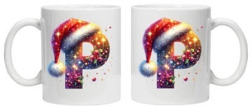 Cana personalizata cu imprimeu de iarna 3 "litera P", Alb, CRD PRINT - Img 3