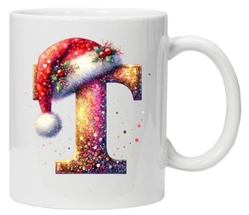 Cana personalizata cu imprimeu de iarna 3 "litera T", Alb, CRD PRINT - Img 6