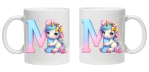 Cana personalizata cu imprimeu "litera M", Alb, CRD PRINT - Img 3