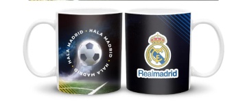 Cana personalizata cu imprimeu "Real Madrid -2", Alb, CRD PRINT