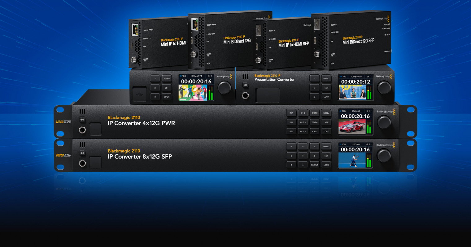 Blackmagic 2110 IP Converter: Construiește sisteme video IP 2110 pentru broadcast, producție live și AV
