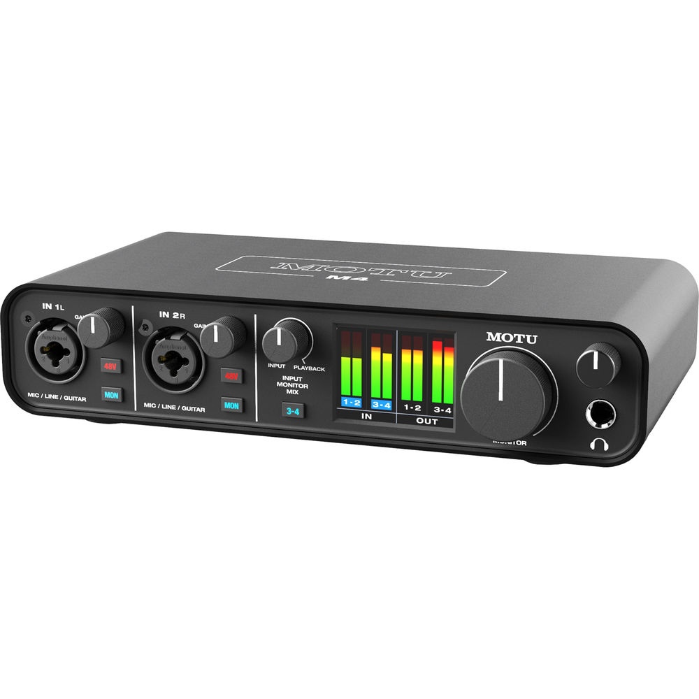 MOTU M4, Interfata Audio-MIDI 4x4 Analog, 2 Preampuri, 24-Bit/192