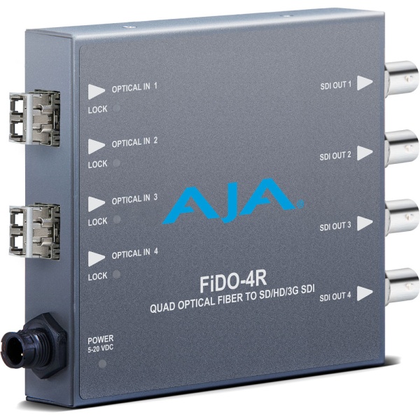AJA FiDO-4R-MM, Convertor 4 x fibra optica LC la 4 x 3G-SDI, Multi-Mode