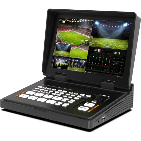 AvMatrix Shark H4 PLUS, Mixer video cu 4 canale HDMI cu Ecran IPS de 10.1"