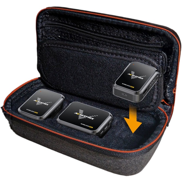 AVMATRIX WM12, Sistem Microfon Wireless cu 2 transmitatoare, USB-C