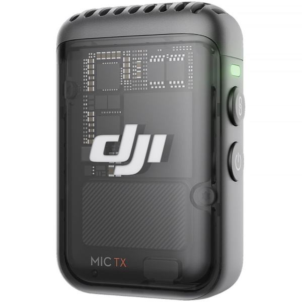 DJI Mic 2, TX 2.4 GHz, Transmitator wireless, Clip-On, cu microfon incorporat, Negru