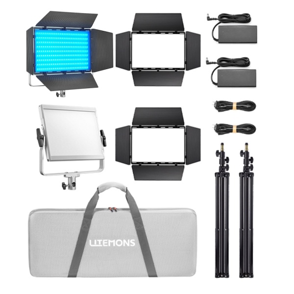 Godox Litemons LP1200R, Kit 2 Panouri LED RGB cu stative