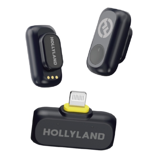 Hollyland Lark A1 Mini Duo Lightning, Sistem microfon wireless, 2 persoane, 2.4 GHz, culoare Space Gray