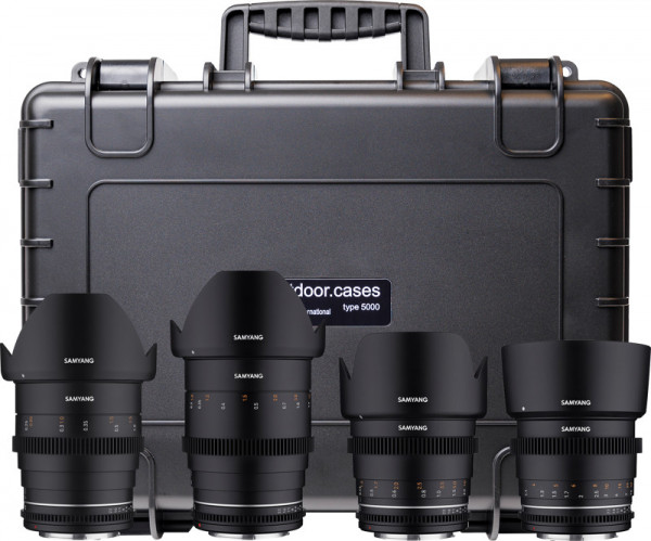 Kit 4 obiective video Samyang VDSLR MK2 Canon EF + Geanta