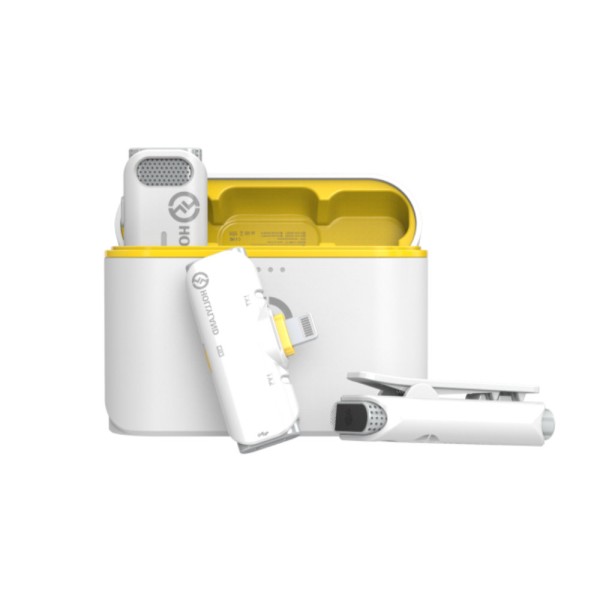 Microfon Wireless Hollyland Lark C1 DUO pentru iPhone (Alb)