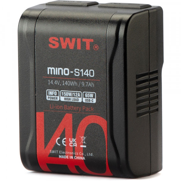 Acumulator V-Mount compact, 140Wh, SWIT MINO-S140, cu ieșiri D-Tap și USB