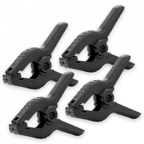 Caruba, Set 4 Cleme de prindere fundal, Negru, L