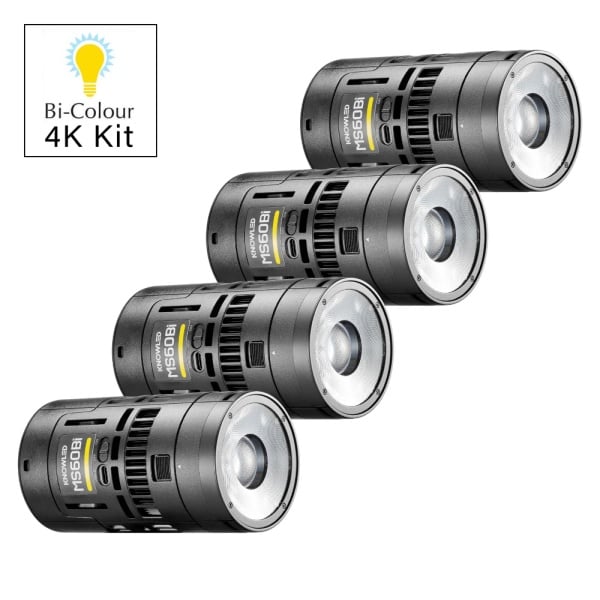 Godox KNOWLED MS60Bi 4K, Kit 4 Lampi LED Bi-Color, 2800-6500K, cu accesorii