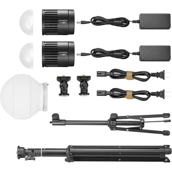 Godox Litemons LC30Bi Kit 2 Lampi LED Bi-Color, 3200-6500K, cu accesorii