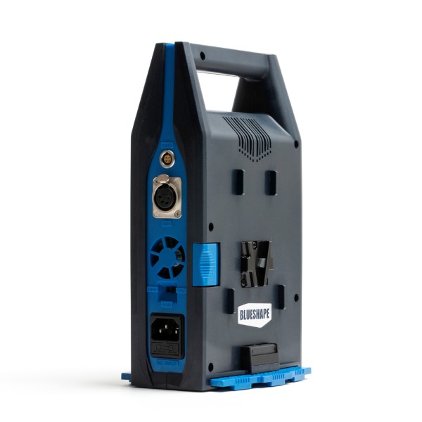 Încărcător portabil BLUESHAPE DUAL pentru acumulatori V-mount, XLR 4PINI Out