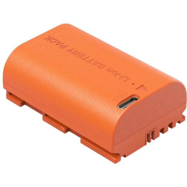 SmallRig 4968, Acumulator LP-E6NH 2400mAh reincarcabil cu USB-C, Orange