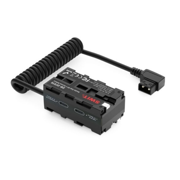 Swit DB-DF570, Adaptor Dual Dummy Battery NP-F, cu USB-C, cablu spiralat