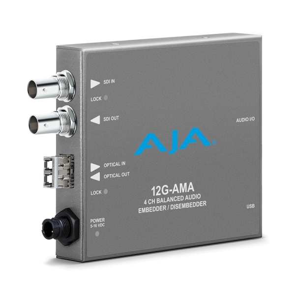 AJA 12G-AMA-R, Audio Embedder/Disembedder, 12G-SDI cu LC Fiber Receiver