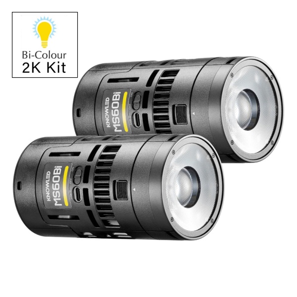 Godox KNOWLED MS60Bi 2K, Kit 2 Lampi LED Bi-Color, 2800-6500K, cu accesorii