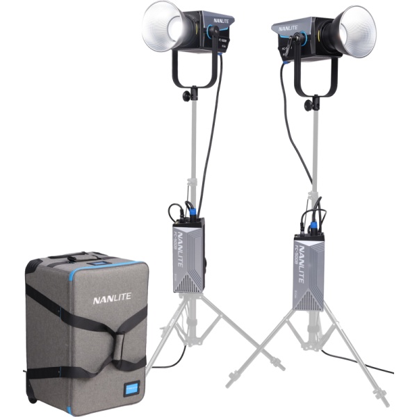 Nanlite FC-500B, Kit 2 Lampi LED Bi-Color, cu softbox-uri si troler, 02-008 2KIT-ST