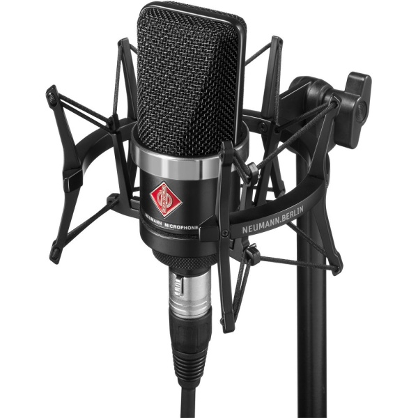 Neumann TLM 102 BK Studio Set, Microfon condensator cardioid, cu suport anti-soc, Black