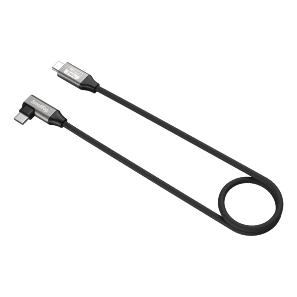 SmallRig 5076, Cablu USB-C Drept la Unghi drept, 60 cm, 40Gbps, 240W, 8K